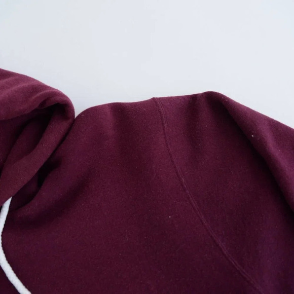 Vintage Hanes Activewear Maroon Zip Up Hoodie w/ Florida Palm Tree Ocean View M - Picture 9 of 11